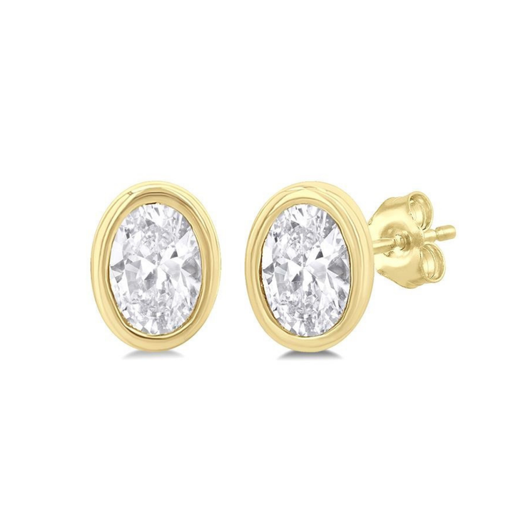 14K Yellow Gold 0.20ct Bezel Petite Oval Diamond Stud Earrings. Bichsel Jewelry in Sedalia, MO. Shop styles online or in-store today!