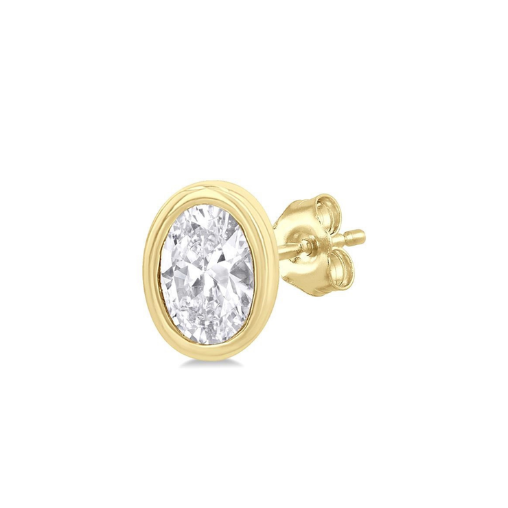 14K Yellow Gold 0.20ct Bezel Petite Oval Diamond Stud Earrings. Bichsel Jewelry in Sedalia, MO. Shop styles online or in-store today!