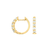 14K Yellow Gold 1.00ct 5-Diamond Huggie Hoop Earrings. Bichsel Jewelry in Sedalia, MO. Shop diamond styles online or in-store!