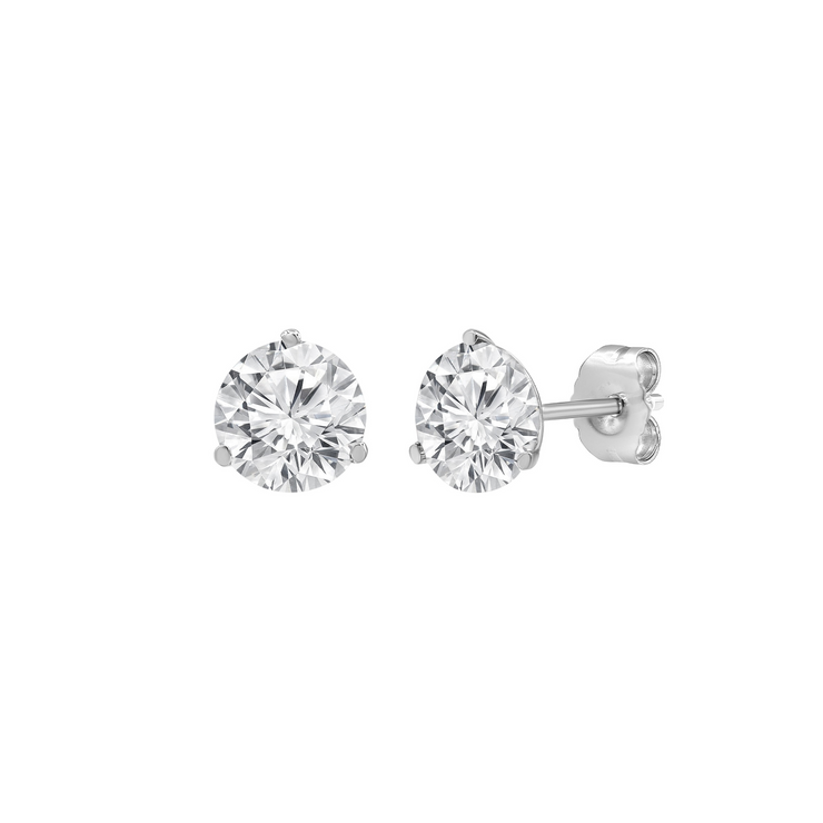 14K White Gold 3-Prong F VS Lab Grown 1/2ct and 1ct Round Diamond Stud Earrings. Bichsel Jewelry in Sedalia, MO. Shop online or in-store today!