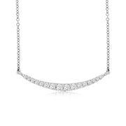 14K White Gold 0.20ct Curved Diamond Crescent Bar Necklace. Bichsel Jewelry in Sedalia, MO. Shop online or in-store!