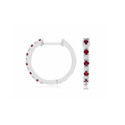 14K White Gold Alternating Round Ruby & Diamond Hoop Earrings. Bichsel Jewelry in Sedalia, MO. Shop gemstone earrings online or in-store! 