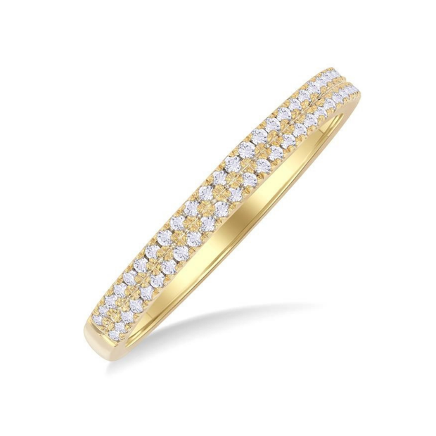 14K Yellow Gold 0.20ct Stackable Double Row Round Diamond Ring. Bichsel Jewelry in Sedalia, MO. Shop wedding bands & diamond rings online or in-store today!