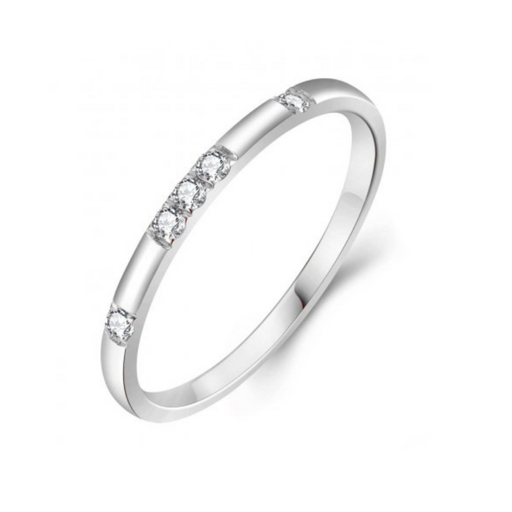 14K White Gold 0.09ct 5-Stone Round Diamond Stackable Ring. Bichsel Jewelry in Sedalia, MO. Free Preferred Jewelers Warranty. Shop online or in-store today!