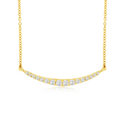 14K Yellow Gold 0.20ct Curved Diamond Crescent Bar Necklace. Bichsel Jewelry in Sedalia, MO. Shop online or in-store!