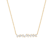 14K Yellow Gold Mixed Shape 1.01ct Lab Grown Diamond Bar Necklace with Pear, Round, Oval, Marquise, Baguette Diamonds. Bichsel Jewelry in Sedalia, MO.