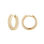 14K Yellow Gold Round 1.01ct Lab Grown Diamond Pavé Inside-Out Hoop Earrings. Bichsel Jewelry in Sedalia, MO. Shop diamond styles online or in-store today!