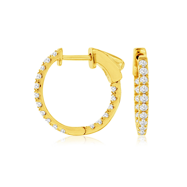 14K Yellow Gold 0.50ct Round Diamond Hoop Earrings. Bichsel Jewelry in Sedalia, MO. Shop diamond styles online or in-store!