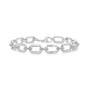 Polished Sterling Silver Bold 0.10ct Diamond Oval D-Link Bracelet, 7". Bichsel Jewelry in Sedalia, MO. Shop silver and diamond jewelry online or in-store!