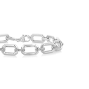 Polished Sterling Silver Bold 0.10ct Diamond Oval D-Link Bracelet, 7". Bichsel Jewelry in Sedalia, MO. Shop silver and diamond jewelry online or in-store!