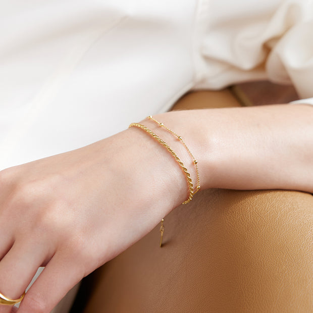 Ania Haie Gold Rope Twist Chain Bracelet, 14K Yellow Gold plated on 925 Sterling Silver 6.5" + 0.8" extender. Bichsel Jewelry in Sedalia, MO. Shop online or in-store!