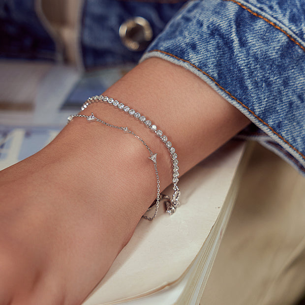 Ania Haie Sterling Silver & Cubic Zirconia Bezel Set Tennis Bracelet, 6.5" + 0.8". Bichsel Jewelry in Sedalia, MO. Shop online or in-store today!