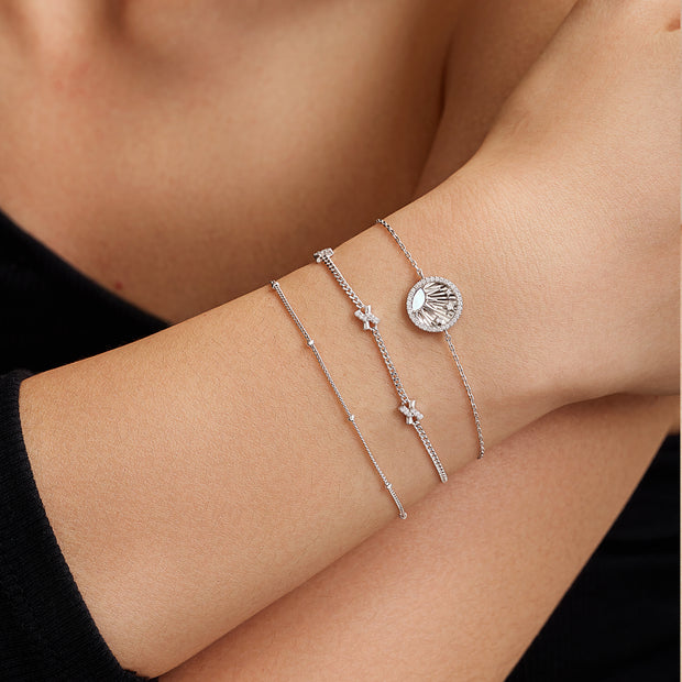 Ania Haie Mother of Pearl Sun Stars Bracelet, Sterling Silver with Cubic Zirconia. Bichsel Jewelry in Sedalia, MO. Shop online or in-store!