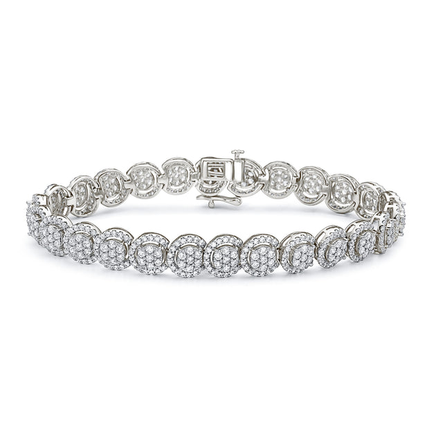 10K White Gold 7" 5.00ct Round Halo Diamond Tennis Bracelet. Bichsel Jewelry in Sedalia, MO. Shop diamond styles online or in-store today!