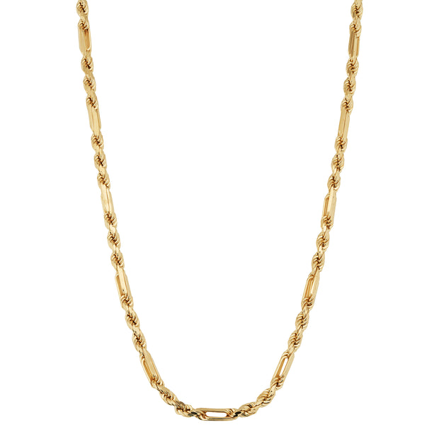 14K Yellow Gold 3mm 20" Mixed Rectangle Link Rope Chain. Bichsel Jewelry in Sedalia, MO. Shop gold chains online or in-store today!