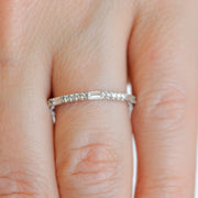 14K White Gold  0.28ct Stackable Round & Baguette Diamond Band. Bichsel Jewelry in Sedalia, MO. Shop wedding bands & stackable rings online or in-store!