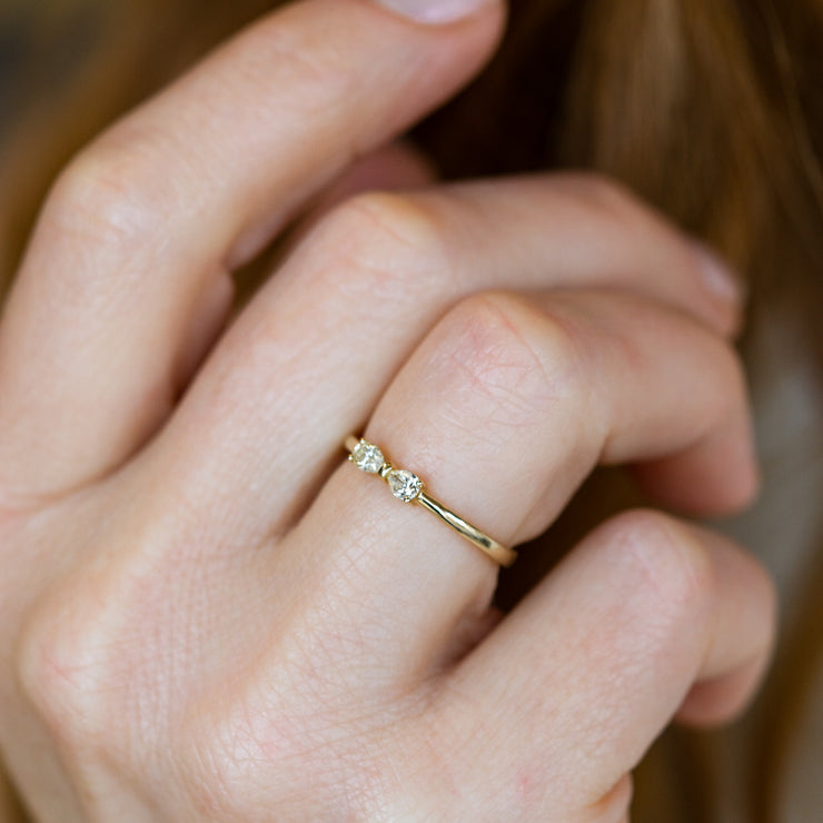 14K Yellow Gold Diamond Bow Ring with Pear Shape 0.20ct Diamonds. Bichsel Jewelry in Sedalia, MO. Shop ring styles online or in-store today!