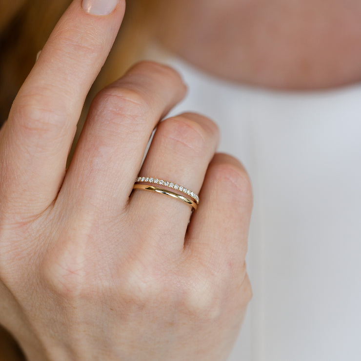 Split Shank Ring with 0.20ct Round Diamond Band & Polished 14K Yellow Gold Band. Bichsel Jewelry in Sedalia, MO. Shop ring styles online or in-store today!