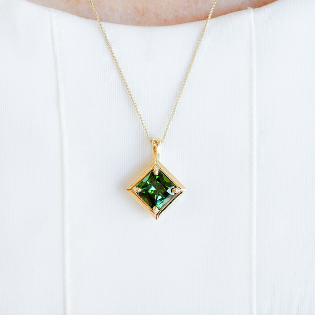 14K Yellow Gold 10x10mm 4.35ct Square Green Tourmaline Pendant, 20". Bichsel Jewelry in Sedalia, MO. Shop gemstone jewelry online or in-store today!