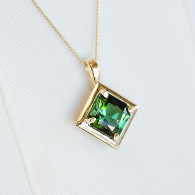 14K Yellow Gold 10x10mm 4.35ct Square Green Tourmaline Pendant, 20". Bichsel Jewelry in Sedalia, MO. Shop gemstone jewelry online or in-store today!