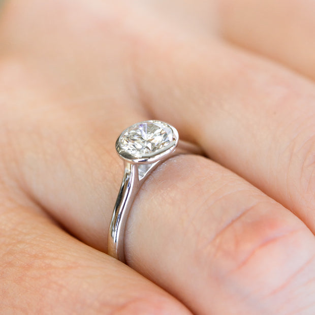 14K White Gold 1.14ct Bezel Set Round Solitaire Lab Grown Diamond Engagement Ring. Bichsel Jewelry in Sedalia, MO. Shop online or in-store today!