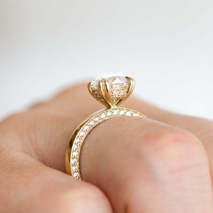 14K Yellow Gold Round 2.05ct Solitaire Lab Grown Diamond Engagement Ring with 0.50ct Hidden Halo & Hidden Diamond Shank on Both Sides. Bichsel Jewelry in Sedalia, MO. Shop online or in-store!