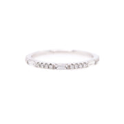 14K White Gold  0.28ct Stackable Round & Baguette Diamond Band. Bichsel Jewelry in Sedalia, MO. Shop wedding bands & stackable rings online or in-store!