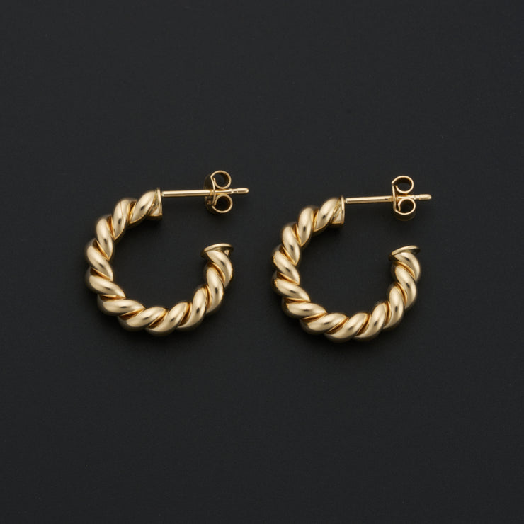 14K Yellow Gold 4x10mm Braided Open Hoop Earrings. Bichsel Jewelry in Sedalia, MO. Shop gold earrings online or in-store today!