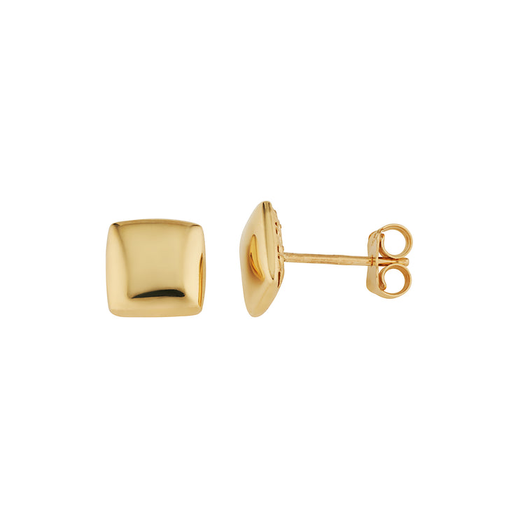 Gold Square Puff Studs