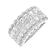 14K White Gold Multi-Row 2.00ct Round Diamond Band with Scalloped Edges. Bichsel Jewelry in Sedalia, MO. Shop diamond rings online or in-store today!