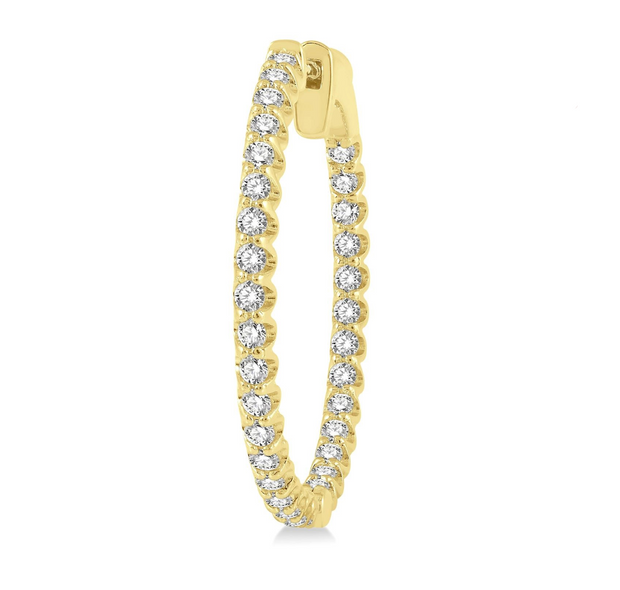 14K Yellow Gold 1.00ct Inside-Out Diamond Hoop Earrings. Bichsel Jewelry in Sedalia, MO. Shop diamond jewelry online or in-store today!