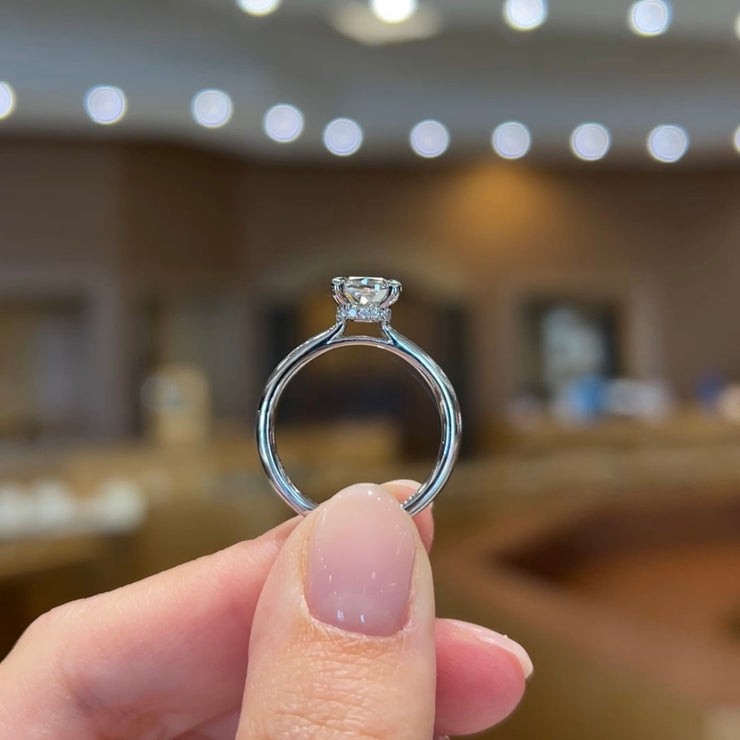 14K White Gold 1.50ct Cushion Cut Lab Grown Diamond Solitaire Engagement Ring with Hidden Halo. Bichsel Jewelry in Sedalia, MO. Shop online or in-store today!