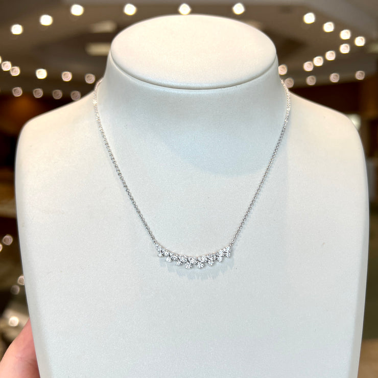 14K White Gold 0.60ct Scattered Diamond Cluster Bar Pendant. Bichsel Jewelry in Sedalia, MO. Shop diamond styles online or in-store today!