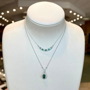 14K White Gold Alternating 0.40ct Emerald & 0.10ct Diamond Curved Bar Necklace. Bichsel Jewelry in Sedalia, MO. Shop gemstone styles online or in-store! 