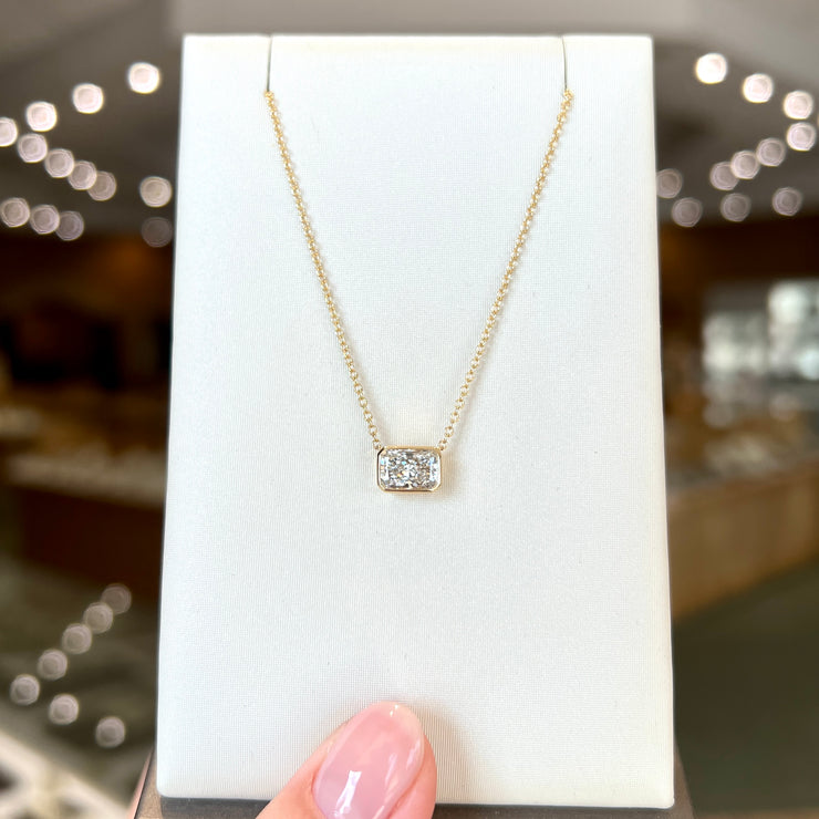 14K Yellow Gold 0.92ct Radiant Lab Grown Diamond Bezel Solitaire Pendant. Bichsel Jewelry in Sedalia, MO. Shop diamond jewelry online or in-store!