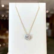 14K Yellow Gold 1.02ct Round Lab Grown Diamond Halo Pendant. Bichsel Jewelry in Sedalia, MO. Shop diamond styles online or in-store today!