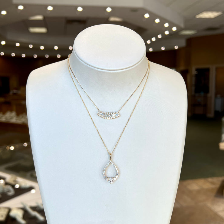 14K Yellow Gold 1.35ct Graduated Pear Shape Lab Grown Diamond Drop Pendant. Bichsel Jewelry in Sedalia, MO. Shop online or in-store today!