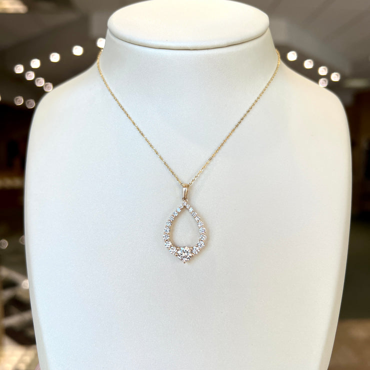 14K Yellow Gold 1.35ct Graduated Pear Shape Lab Grown Diamond Drop Pendant. Bichsel Jewelry in Sedalia, MO. Shop online or in-store today!