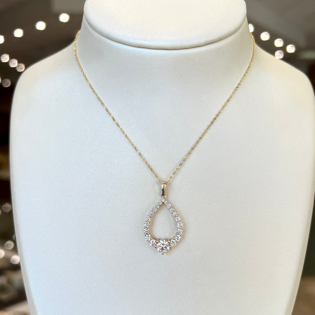 14K Yellow Gold 1.35ct Graduated Pear Shape Lab Grown Diamond Drop Pendant. Bichsel Jewelry in Sedalia, MO. Shop online or in-store today!