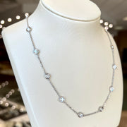 14K White Gold 3.00ct Round Lab Grown Diamond Station Necklace, 18-22 inch adjustable. Bichsel Jewelry in Sedalia, MO. Shop online or in-store!