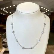 14K White Gold 3.00ct Round Lab Grown Diamond Station Necklace, 18-22 inch adjustable. Bichsel Jewelry in Sedalia, MO. Shop online or in-store!