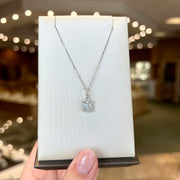 14K White Gold 0.78ct Emerald Cut Lab Grown Diamond Halo Necklace. Bichsel Jewelry in Sedalia, MO. Shop online or in-store today!