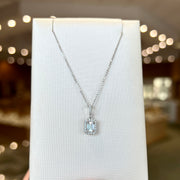 14K White Gold 0.78ct Emerald Cut Lab Grown Diamond Halo Necklace. Bichsel Jewelry in Sedalia, MO. Shop online or in-store today!