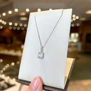 14K White Gold 0.78ct Emerald Cut Lab Grown Diamond Halo Necklace. Bichsel Jewelry in Sedalia, MO. Shop online or in-store today!