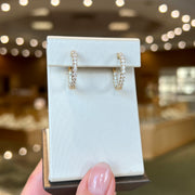 14K Yellow Gold Round 1.00ct Lab Grown Diamond Inside-Out Hoop Earrings. Bichsel Jewelry in Sedalia, MO. Shop diamond styles online or in-store today!