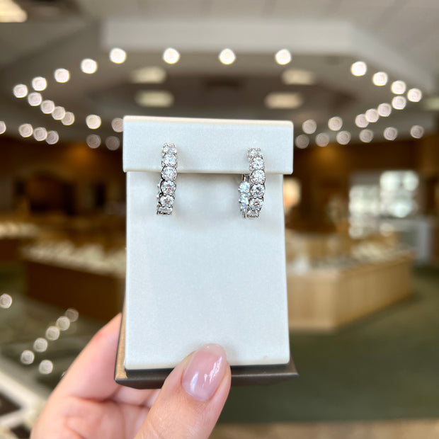 14K White Gold Round 3.52ct Lab Grown Diamond Inside-Out Hoop Earrings. Bichsel Jewelry in Sedalia, MO. Shop diamond styles online or in-store today!