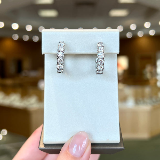 14K White Gold Round 3.52ct Lab Grown Diamond Inside-Out Hoop Earrings. Bichsel Jewelry in Sedalia, MO. Shop diamond styles online or in-store today!