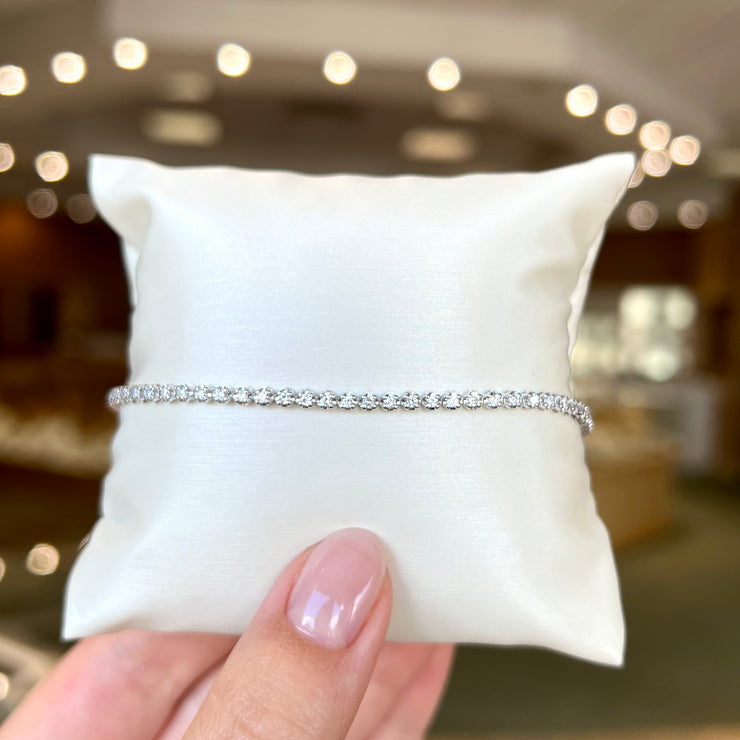 14K White Gold 1ct or 2ct Round Lab Grown Diamond Tennis Bracelet. Bichsel Jewelry in Sedalia, MO. Shop diamond styles online or in-store today!