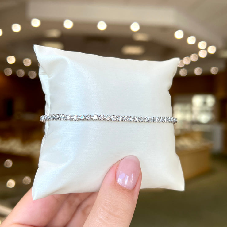 14K White Gold 1ct or 2ct Round Lab Grown Diamond Tennis Bracelet. Bichsel Jewelry in Sedalia, MO. Shop diamond styles online or in-store today!