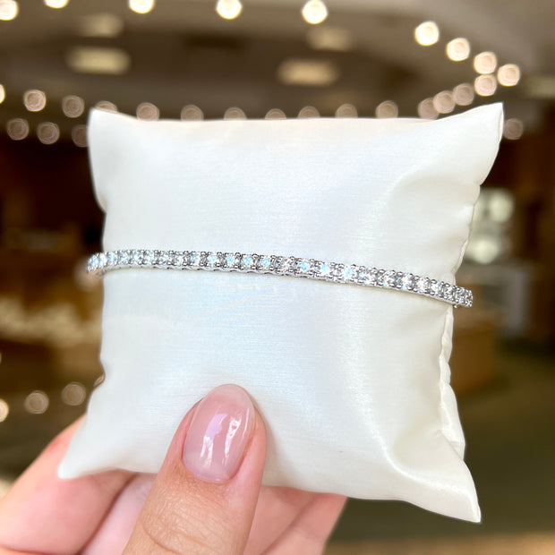 14K White Gold 4.10ct Round Lab Grown Diamond Tennis Bracelet. Bichsel Jewelry in Sedalia, MO. Shop diamond styles online or in-store today!